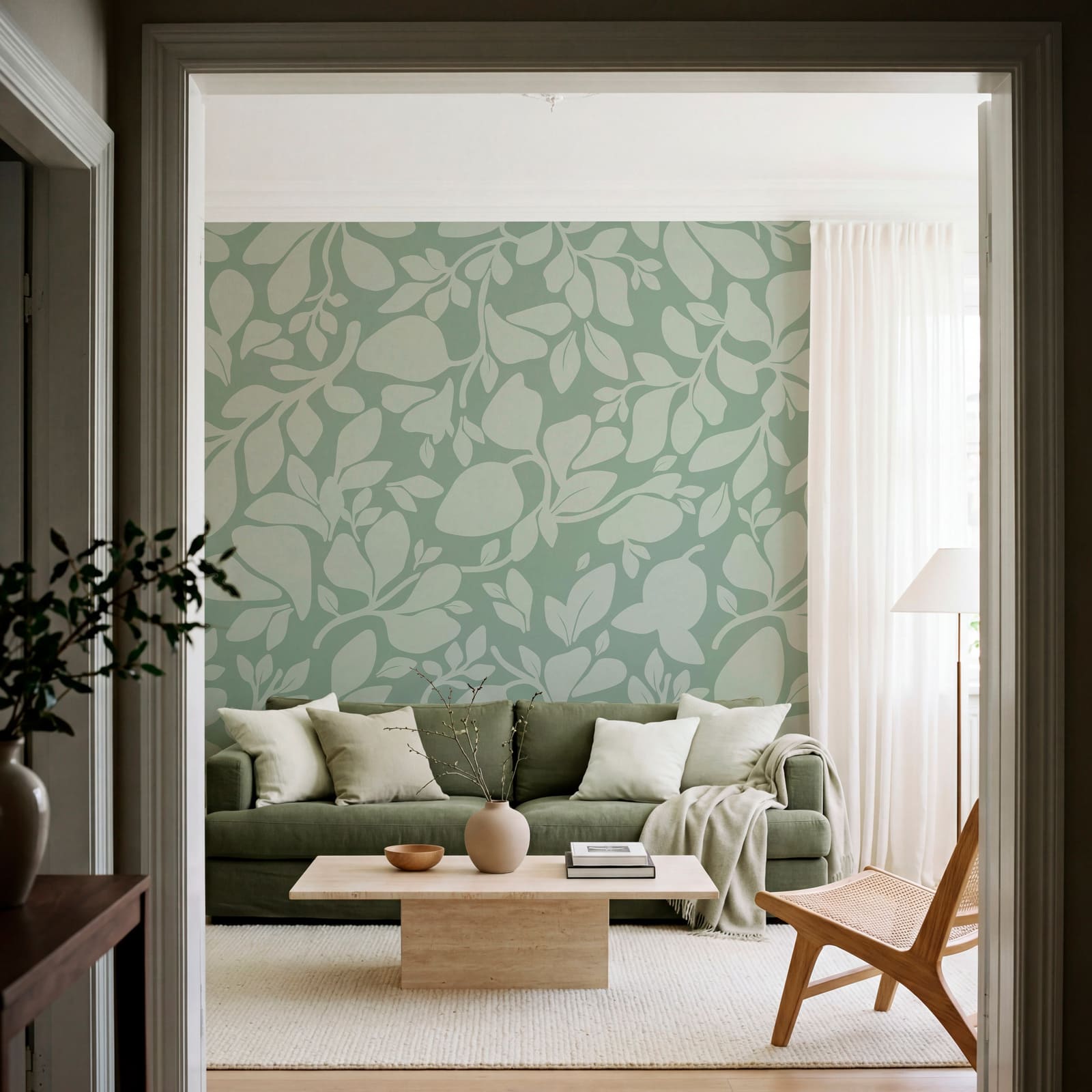Diseño de hojas sobre fondo verde Diseño de hojas sobre fondo verde