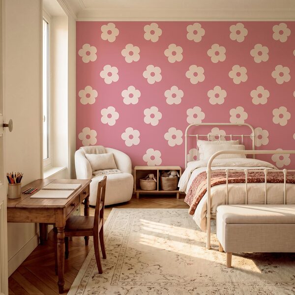 Diseño floral en rosa y blanco Diseño floral en rosa y blanco