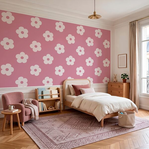 Diseño floral en rosa y blanco Diseño floral en rosa y blanco