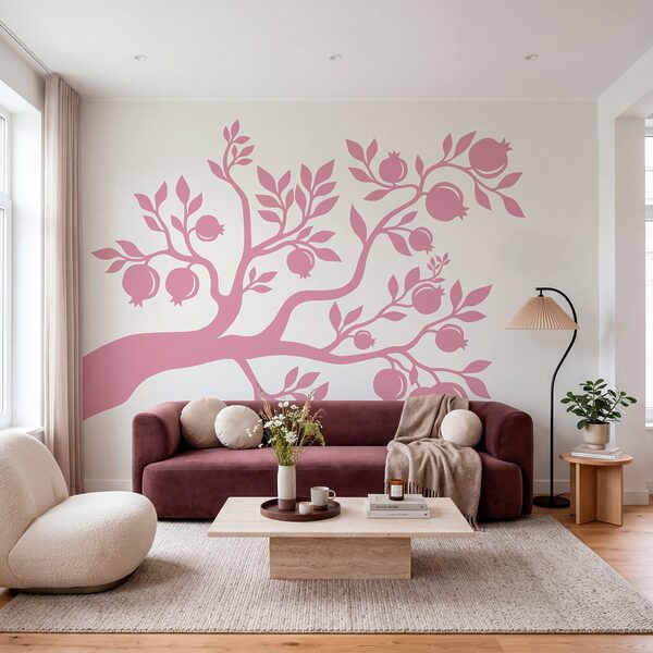 Árbol con ramas y frutos rosas Árbol con ramas y frutos rosas