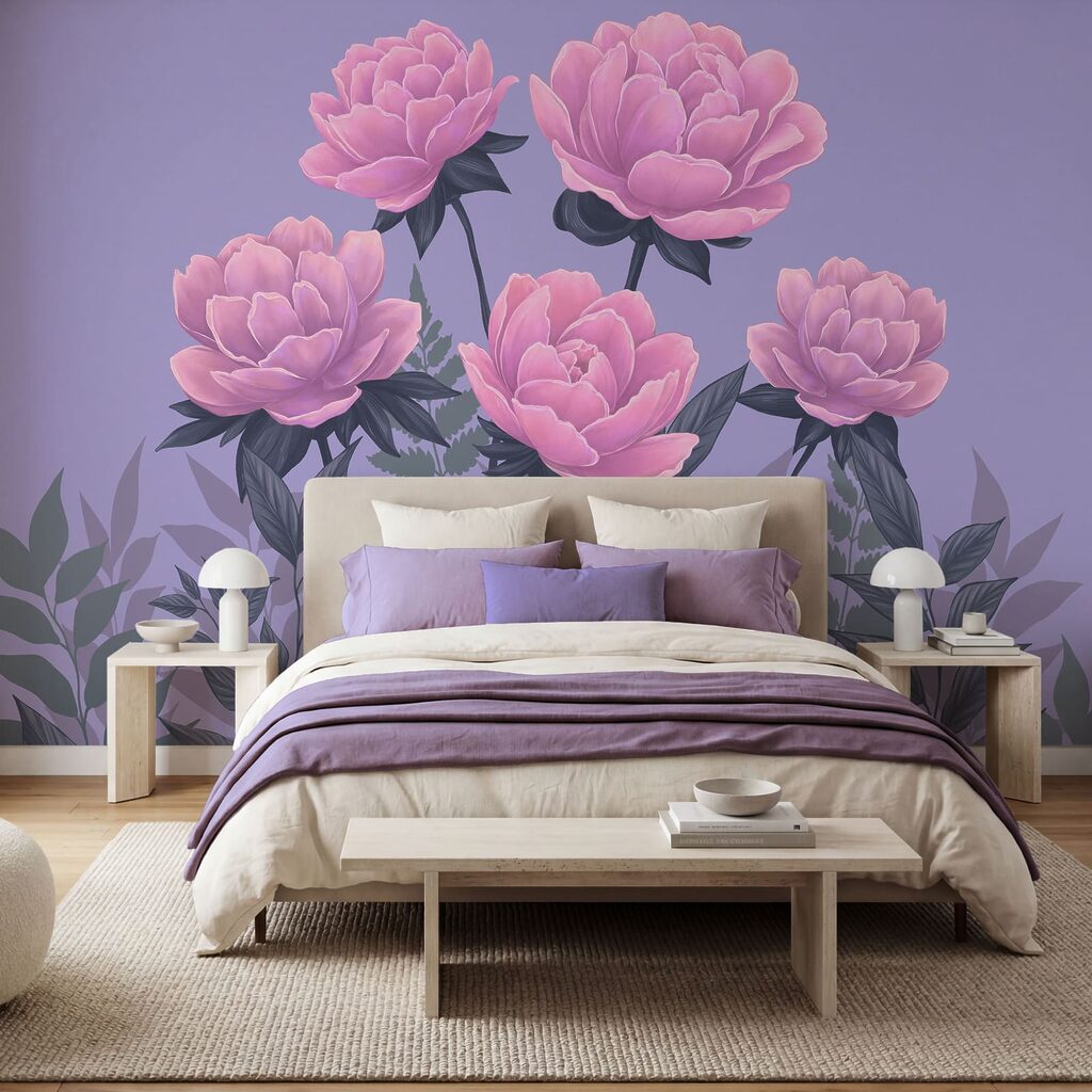 Ramo de flores y hojas rosas