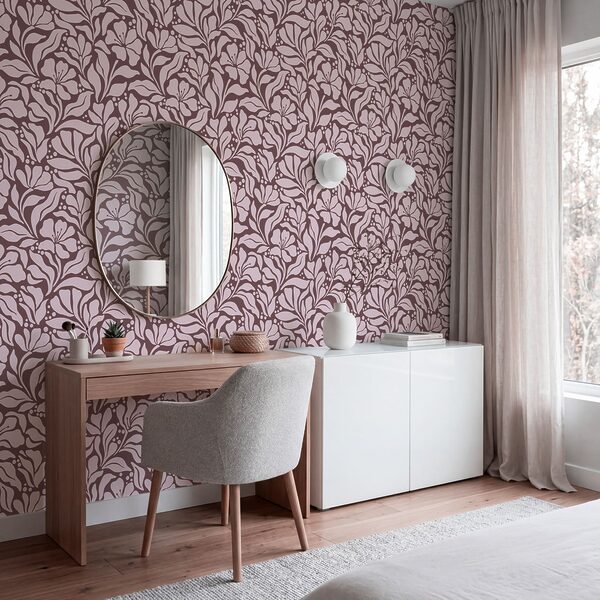 Diseño de flores sobre fondo rosa Diseño de flores sobre fondo rosa