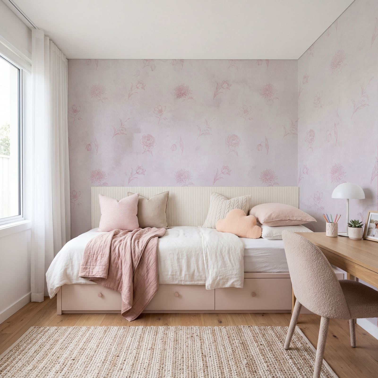 Diseño de flores rosas sobre fondo blanco