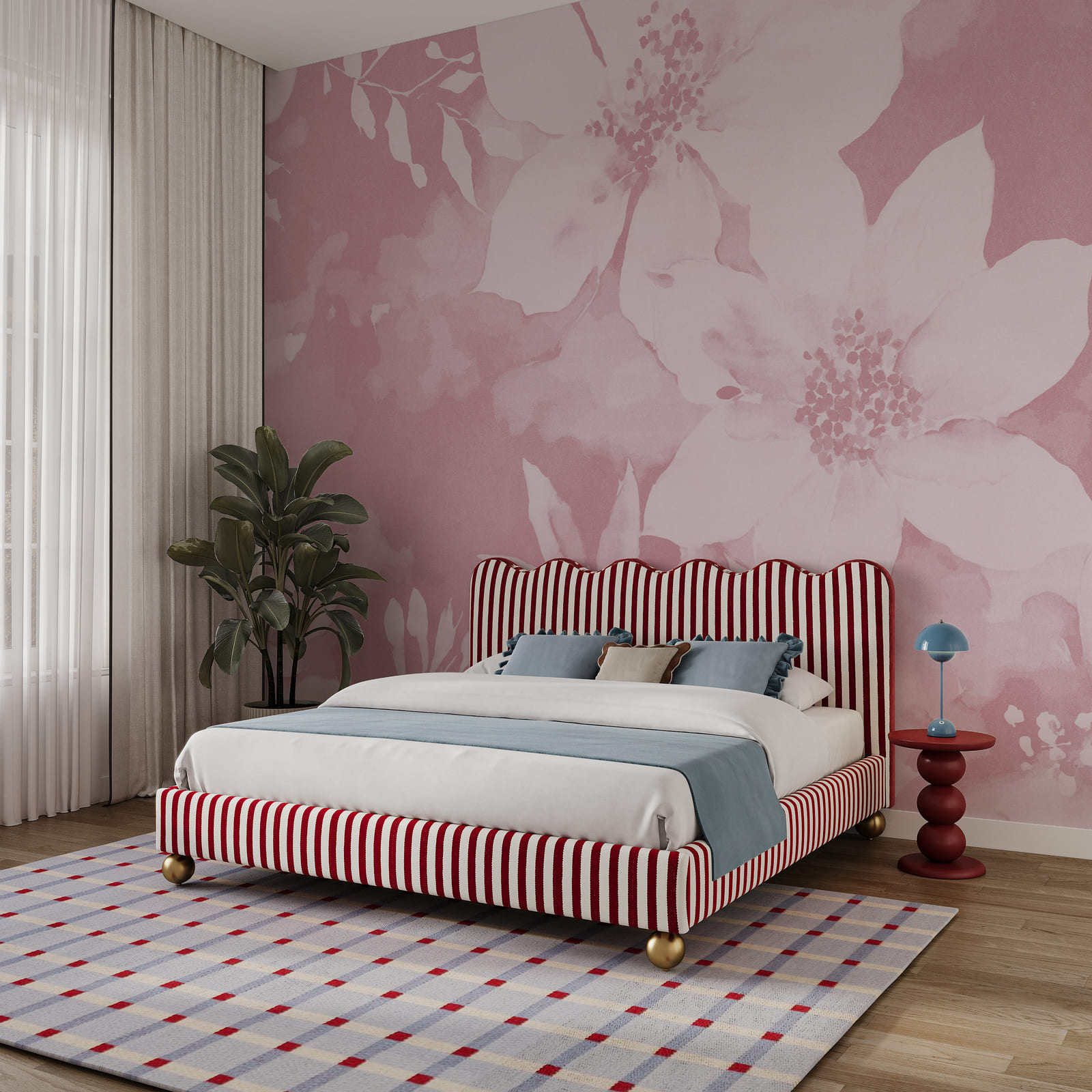 Estampado floral rosa con flores blancas Estampado floral rosa con flores blancas
