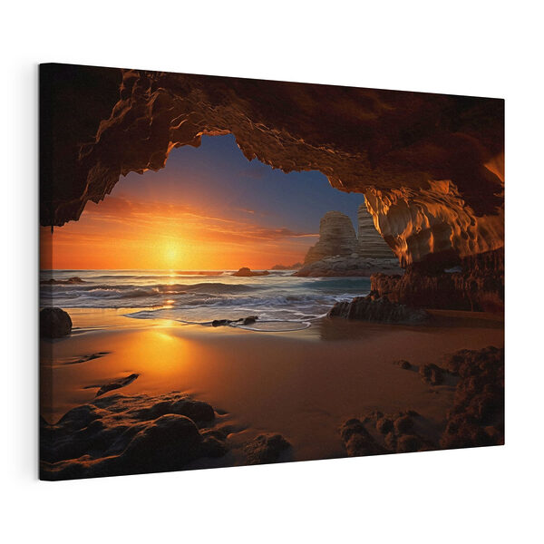 Puesta de sol sobre una playa Cuadros Puesta de sol sobre una playa