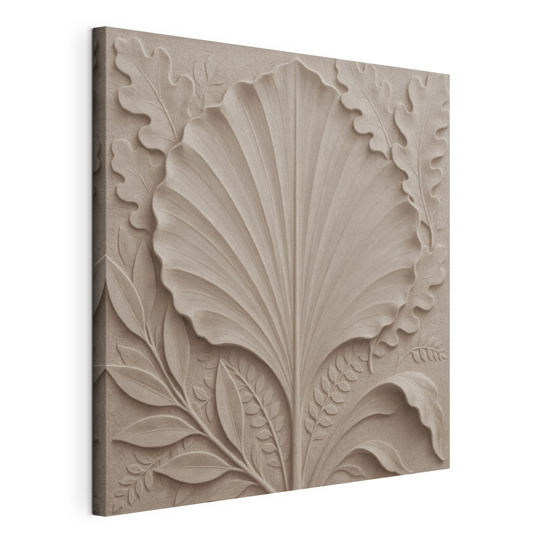 Stone carving of a leaf and leaves Stone carving of a leaf and leaves