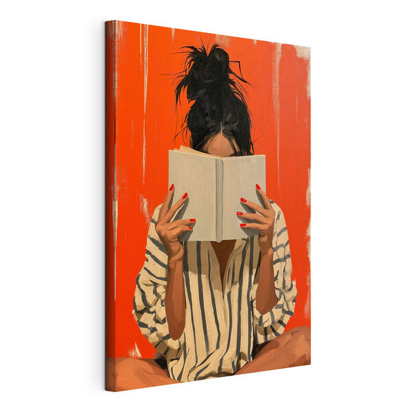 Mujer que se tapa la cara con un libro Cuadros Mujer que se tapa la cara con un libro