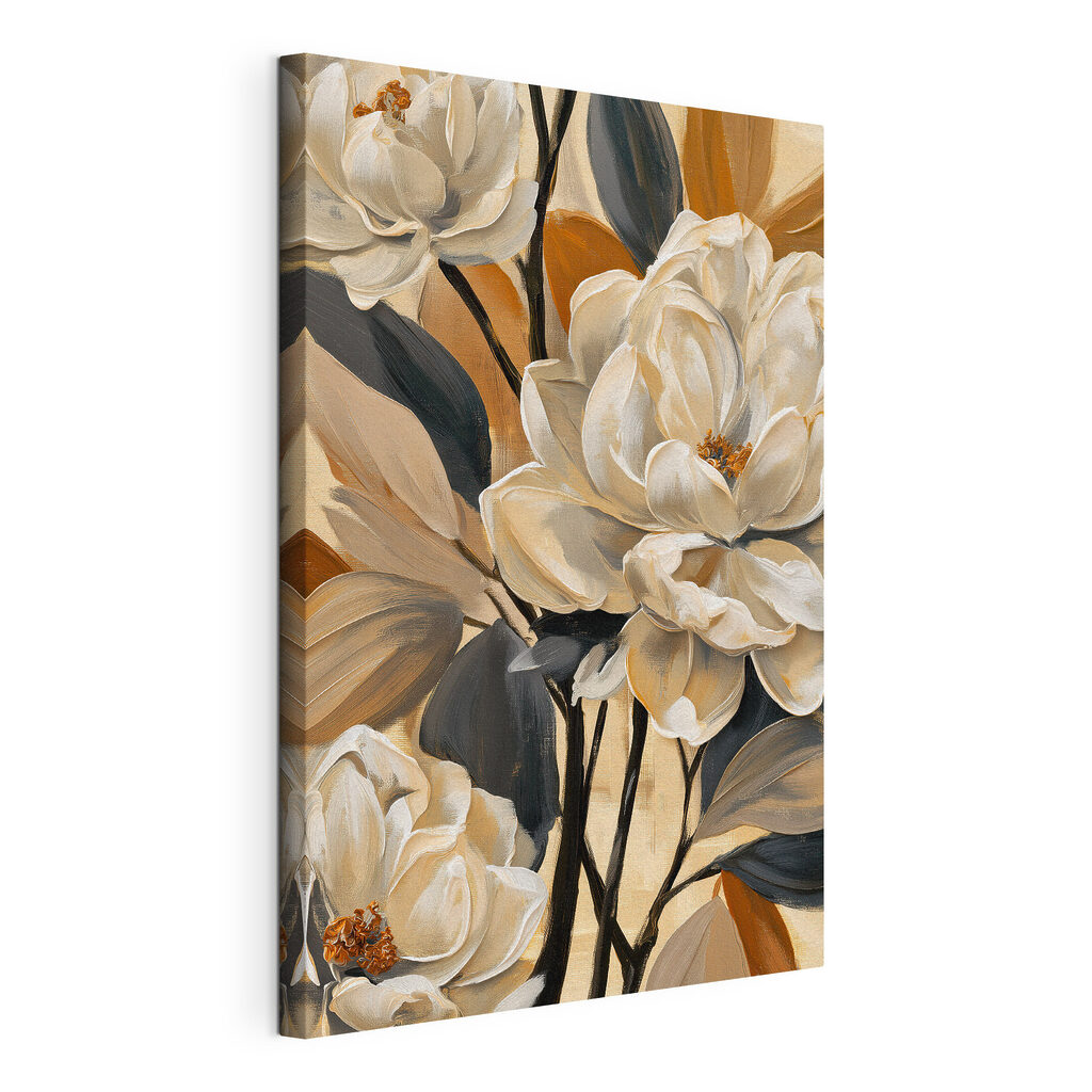 Painting of flowers on a canvas Painting of flowers on a canvas