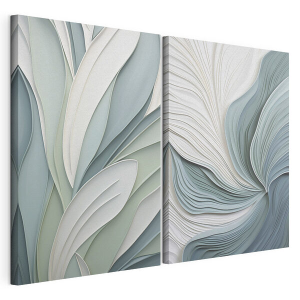Curvas suaves en colores serenos Lámina modular sobre lienzo Curvas suaves en colores serenos