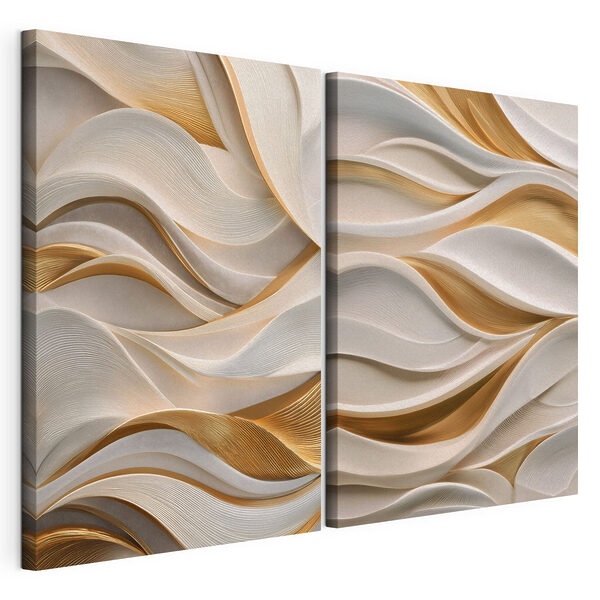 Motivos fluidos en tonos suaves Lámina modular sobre lienzo Motivos fluidos en tonos suaves