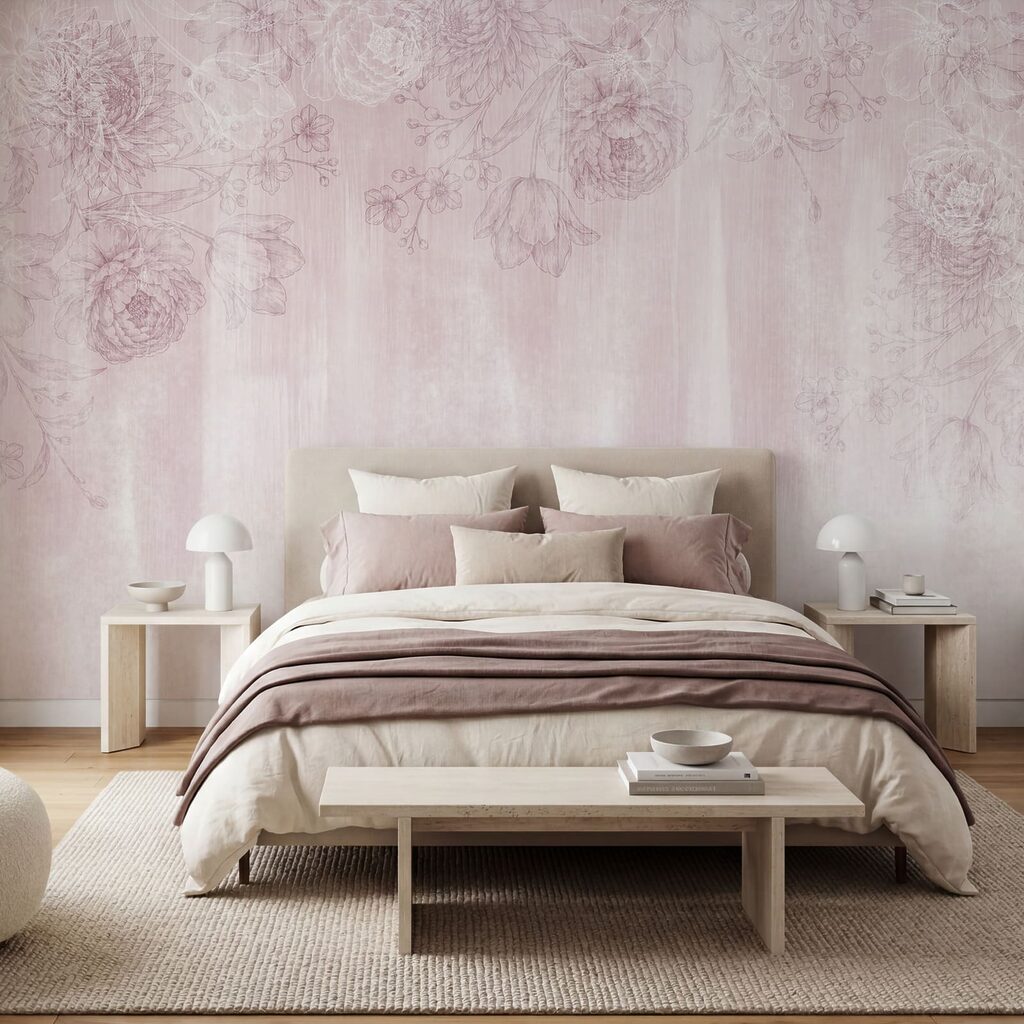 Estampado floral en rosa y blanco Estampado floral en rosa y blanco