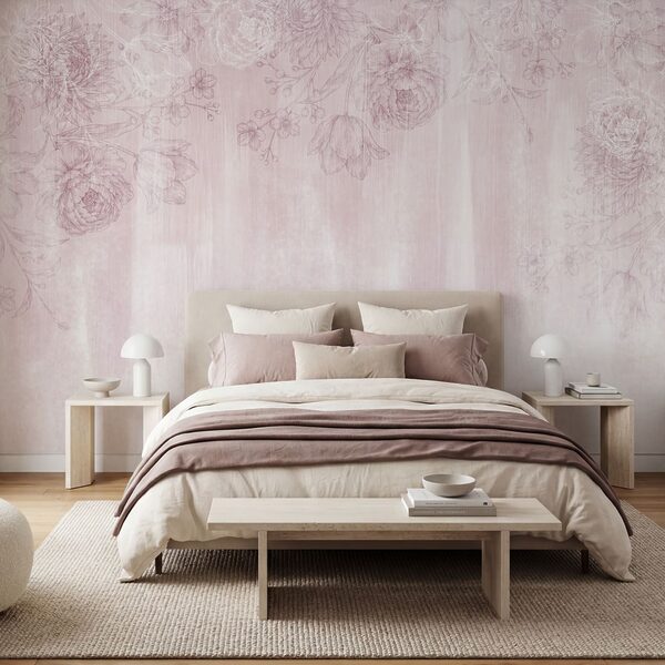 Estampado floral en rosa y blanco Estampado floral en rosa y blanco