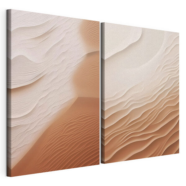 Lámina modular sobre lienzo Suaves ondas en tonos cálidos