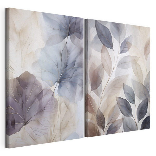 Suaves tonos de elegancia floral Lámina modular sobre lienzo Suaves tonos de elegancia floral