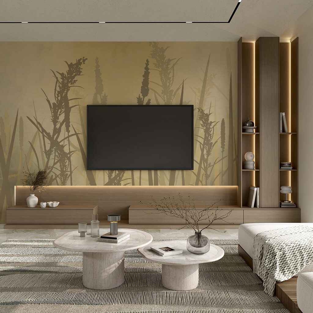 Hierba alta en un campo cubierto de niebla Hierba alta en un campo cubierto de niebla