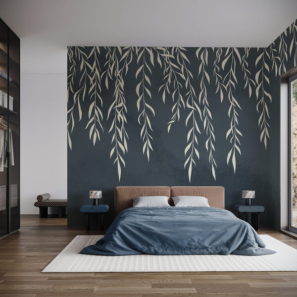 Hojas blancas sobre fondo azul Hojas blancas sobre fondo azul