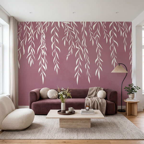 Hojas blancas sobre un fondo morado Hojas blancas sobre un fondo morado