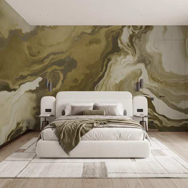 Arte abstracto fluido en tonos terrosos