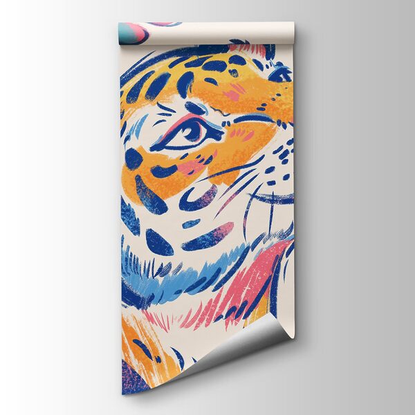 Fotomurales Tigre con mariposas en la boca (SKU: t01032)
