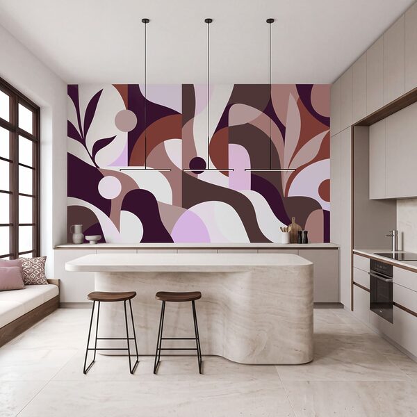 Fotomurales Arte colorido con formas curvas (SKU: t01036v4) Fotomurales Arte colorido con formas curvas (SKU: t01036v4)
