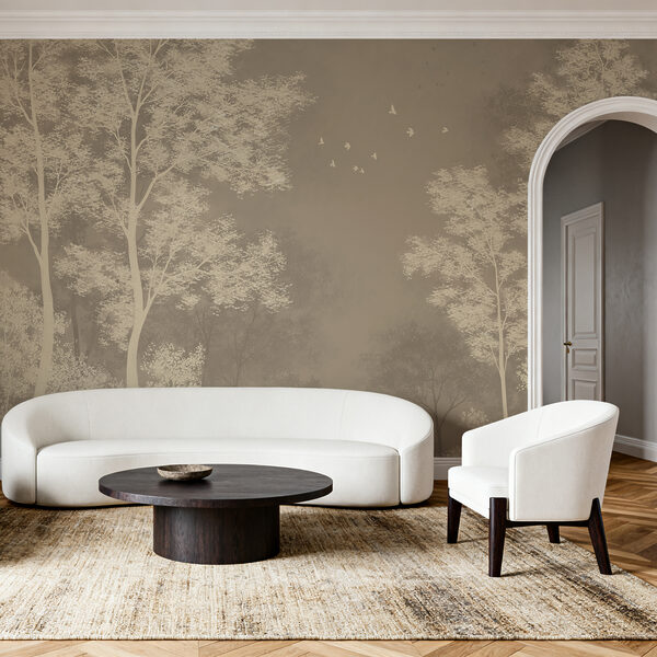 Fotomurales Grupo de árboles con pájaros volando por el cielo (SKU: t01043v4) Fotomurales Grupo de árboles con pájaros volando por el cielo (SKU: t01043v4)