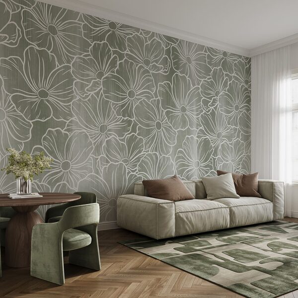 Fotomurales Diseño de flores sobre fondo gris (SKU: t01098v1) Fotomurales Diseño de flores sobre fondo gris (SKU: t01098v1)