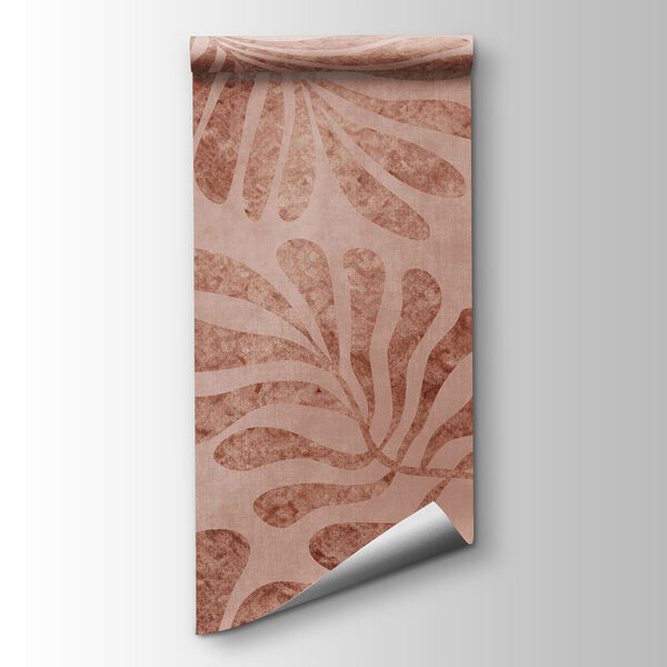 Fotomurales Diseño de hojas sobre una superficie rosa (SKU: t01111v3)