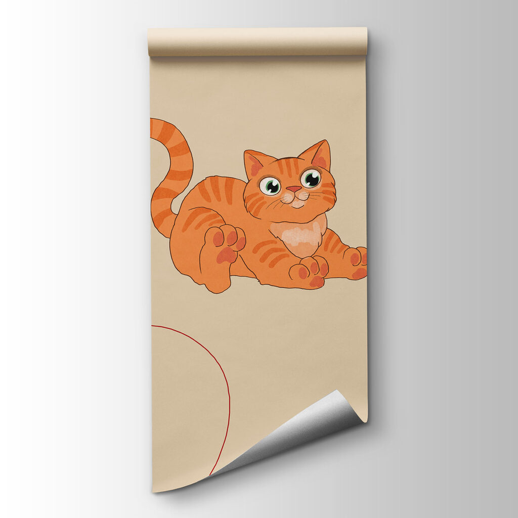 Fotomurales Dibujo de gatos y una pelota (SKU: t01105)
