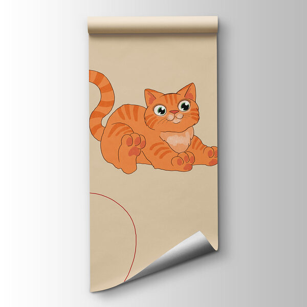Fotomurales Dibujo de gatos y una pelota (SKU: t01105)