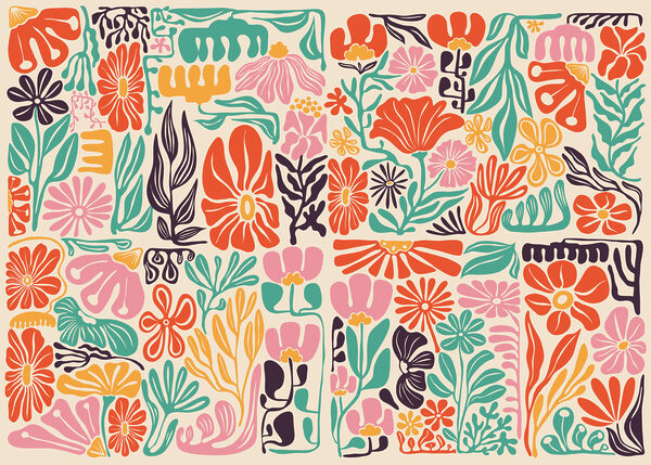 Fotomurales Conjunto de flores y hojas (SKU: t01106) Fotomurales Conjunto de flores y hojas (SKU: t01106)