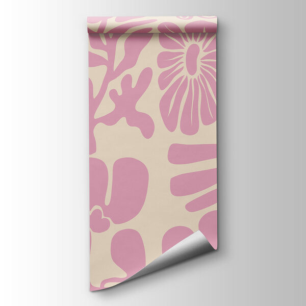 Fotomurales Diseño floral en rosa y blanco (SKU: t01106v1)