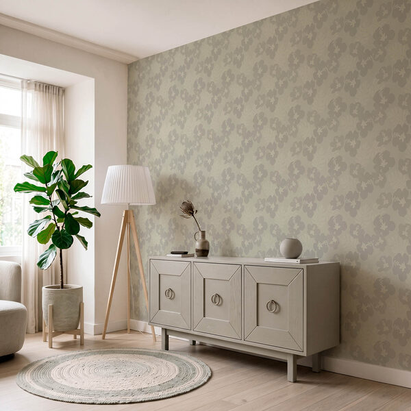 Fotomurales Diseño de flores sobre fondo gris (SKU: t01082)