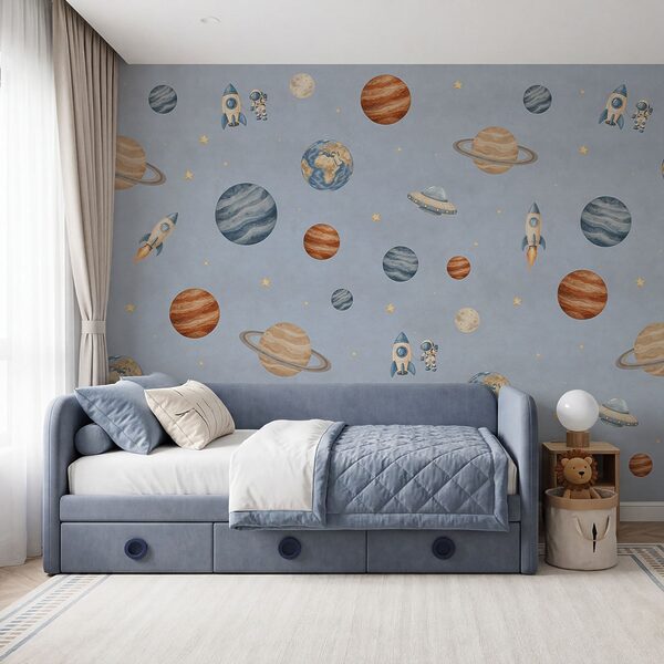 Fotomurales Composición de planetas y cohetes (SKU: t01128v1) Fotomurales Composición de planetas y cohetes (SKU: t01128v1)
