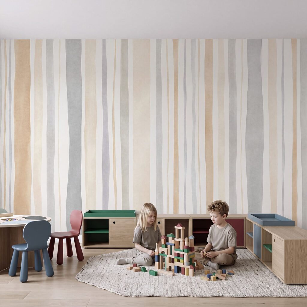 Fotomurales Elegantes rayas en tonos neutros para espacios modernos (SKU: t01134)
