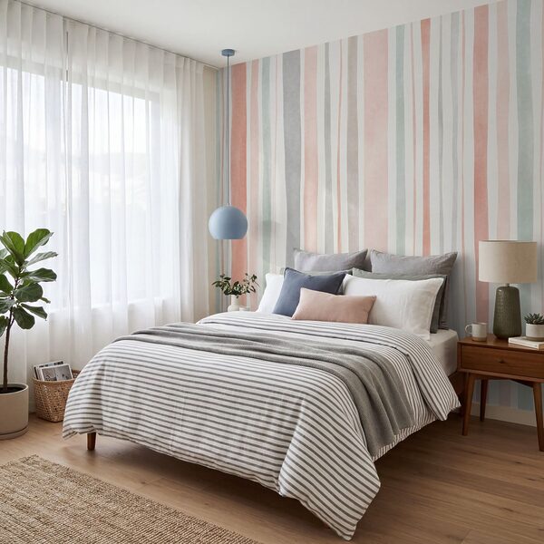 Fotomurales Fondo a rayas rosas y grises (SKU: t01134v1)
