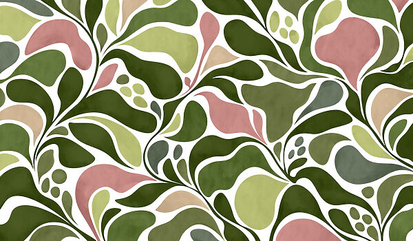 Fotomurales Diseño de hojas verdes y rosas (SKU: t01142v2) Fotomurales Diseño de hojas verdes y rosas (SKU: t01142v2)