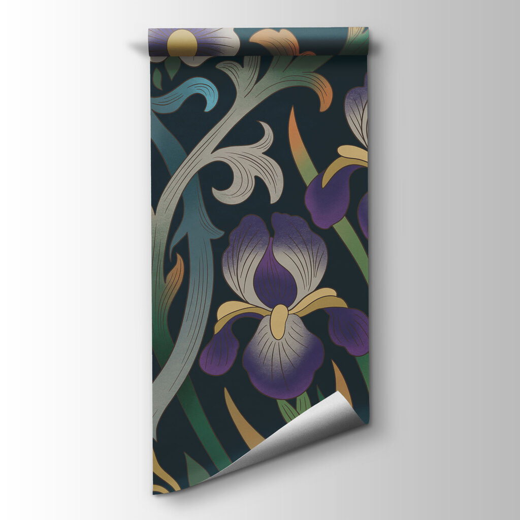 Fotomurales Estampado floral colorido con pájaros y flores (SKU: t01166) Fotomurales Estampado floral colorido con pájaros y flores (SKU: t01166)