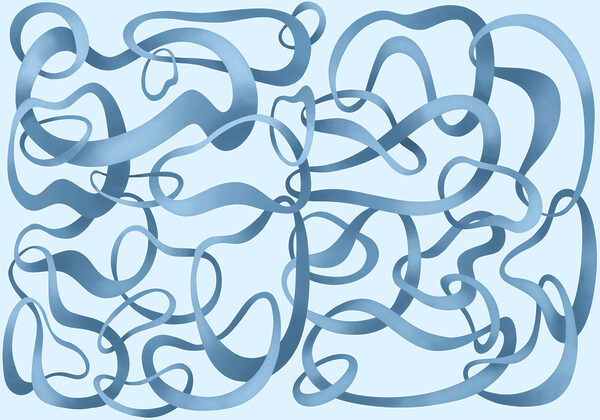 Fotomurales Líneas azules en espiral sobre fondo blanco (SKU: t01168v1)