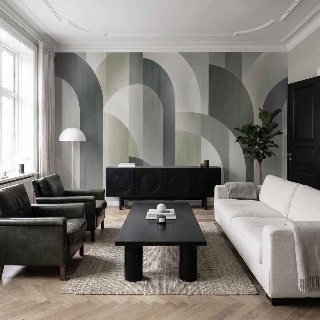 Fotomurales Motivo art déco en gris y blanco (SKU: t01188v1)