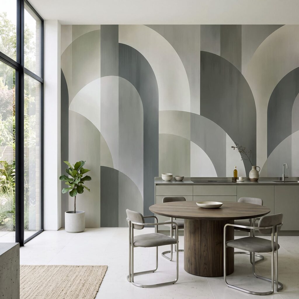 Fotomurales Motivo art déco en gris y blanco (SKU: t01188v1)