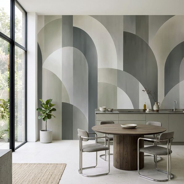 Fotomurales Motivo art déco en gris y blanco (SKU: t01188v1)