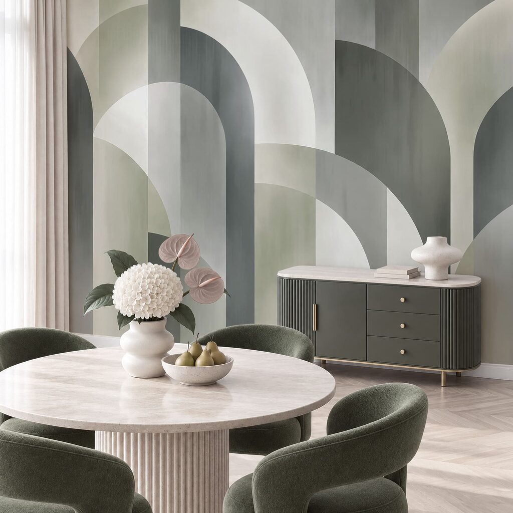 Fotomurales Motivo art déco en gris y blanco (SKU: t01188v1)