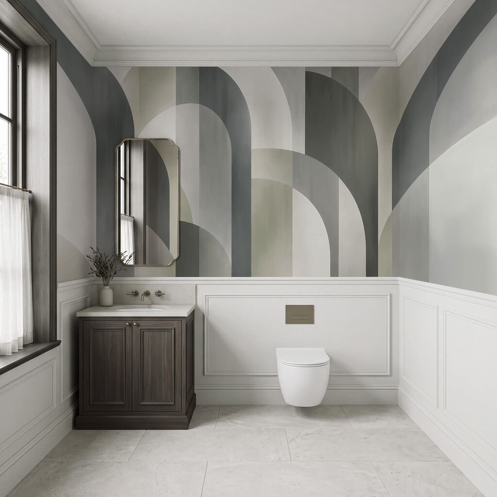 Fotomurales Motivo art déco en gris y blanco (SKU: t01188v1)