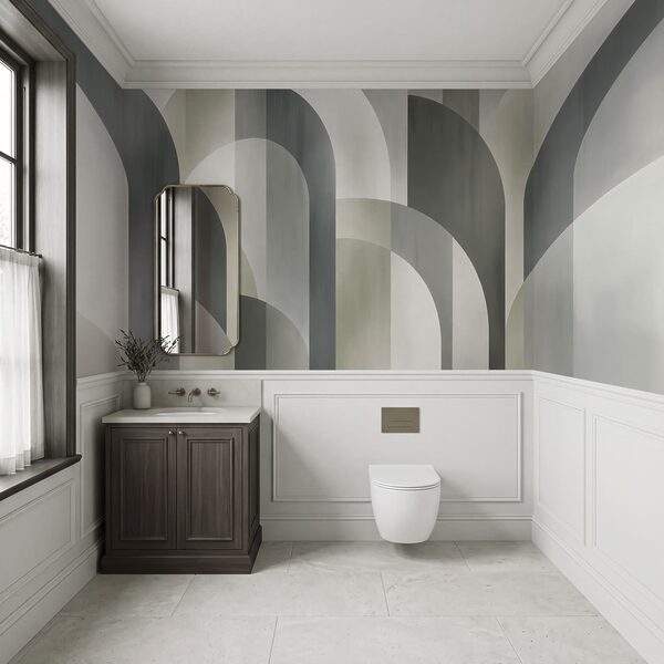 Fotomurales Motivo art déco en gris y blanco (SKU: t01188v1)