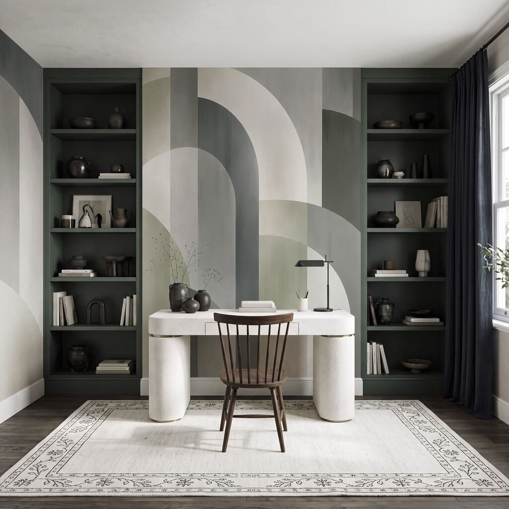 Fotomurales Motivo art déco en gris y blanco (SKU: t01188v1)