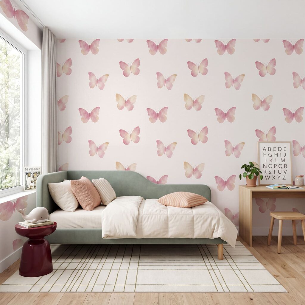 Fotomurales Diseño de mariposas sobre fondo blanco (SKU: t01190)