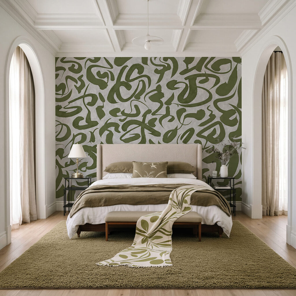 Fotomurales Diseño de líneas verdes y grises (SKU: t01147v1)