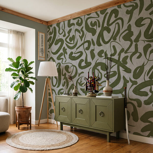 Fotomurales Diseño de líneas verdes y grises (SKU: t01147v1)
