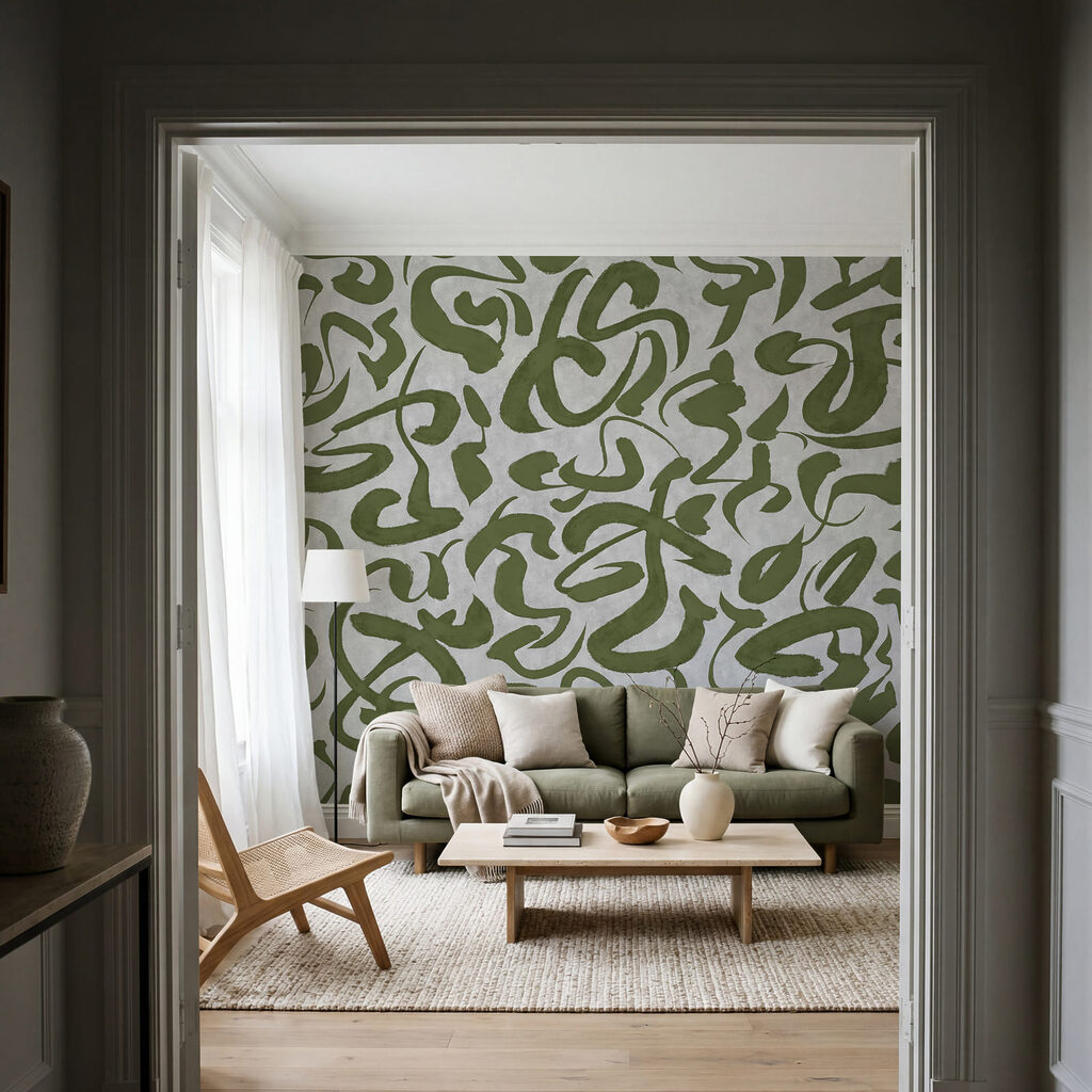 Fotomurales Diseño de líneas verdes y grises (SKU: t01147v1)