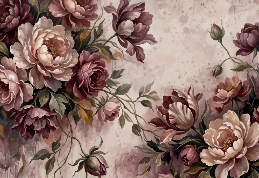 Fotomurales - Elegantes flores en tonos suaves (SKU: t01161)